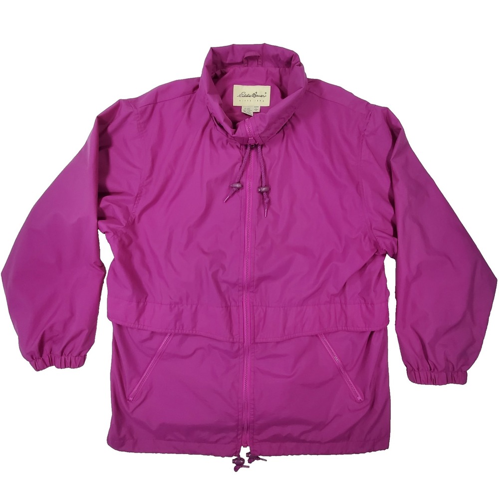 Eddie Bauer Womens Jacket Large Pink Full Zip Lightweight Windbreaker Coat - Picture 1 of 8